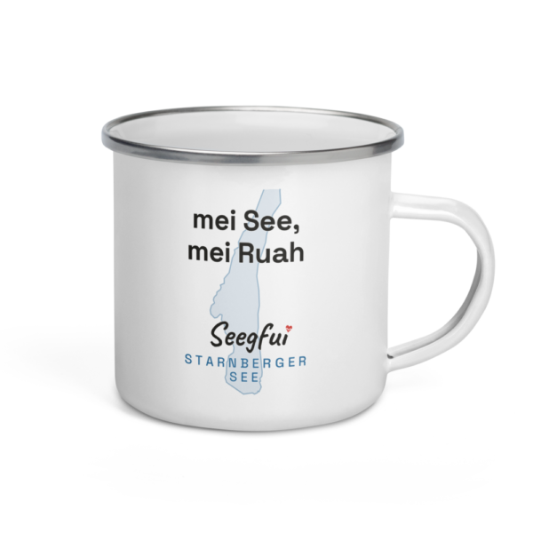 Emaille-Spruchtasse Starnberger See – Mei See, mei Ruah