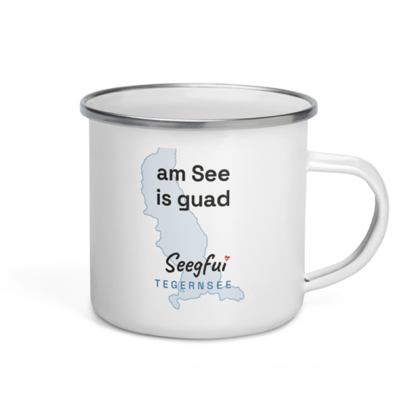 Emaille-Spruchtasse Tegernsee – Am See is guad