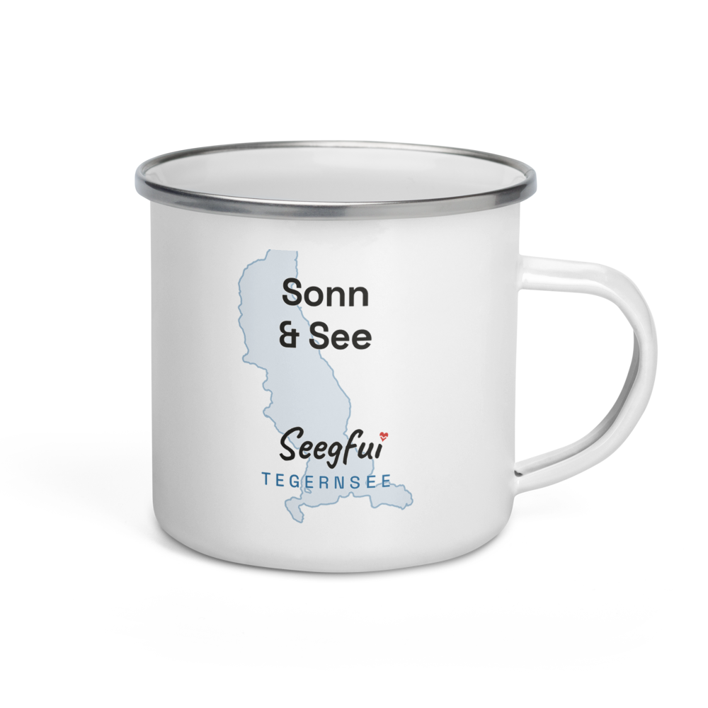 Emaille-Spruchtasse Tegernsee – Sonn und See