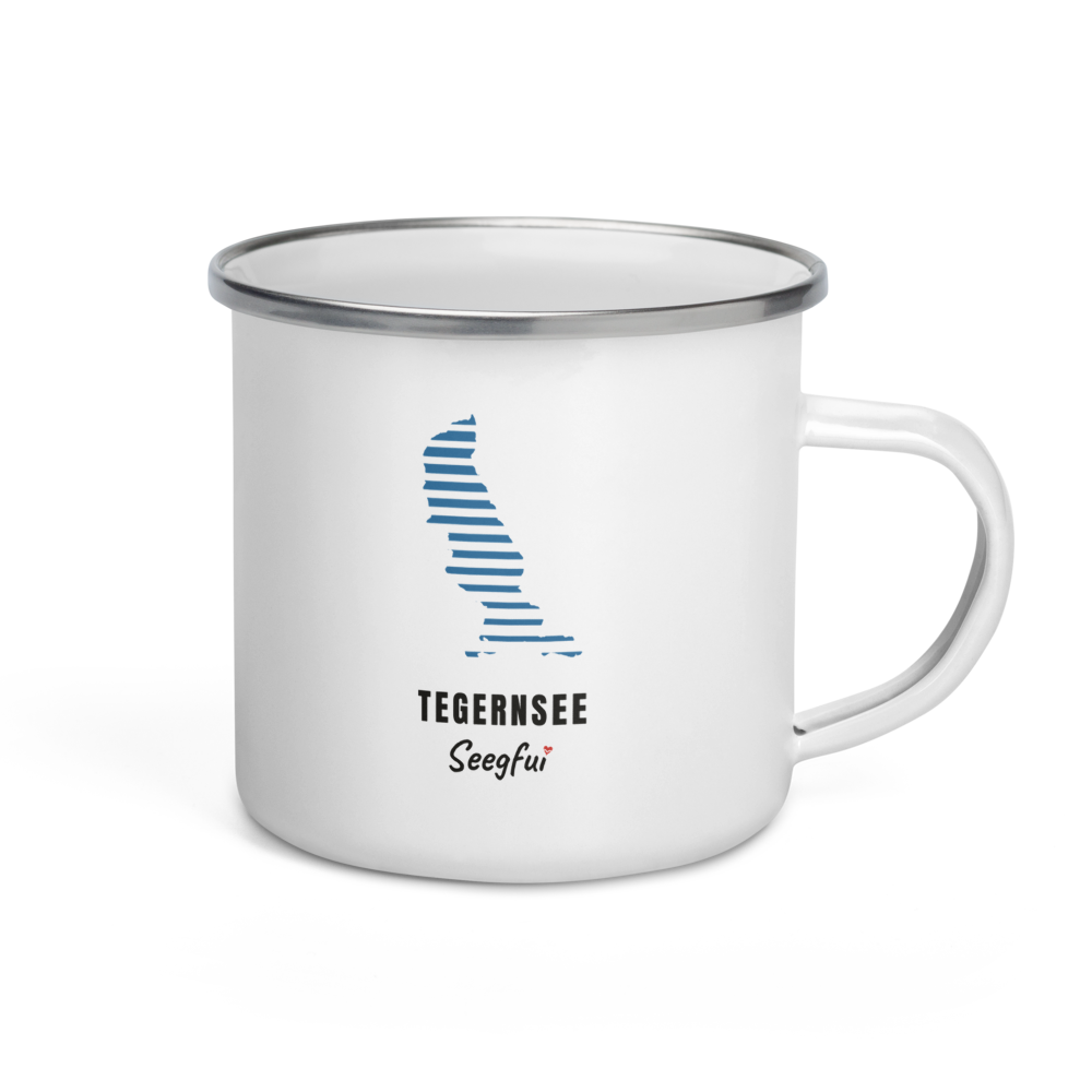 Sonnengfui Tegernsee – Emaille-Tasse – See-Blau, Hauptansicht