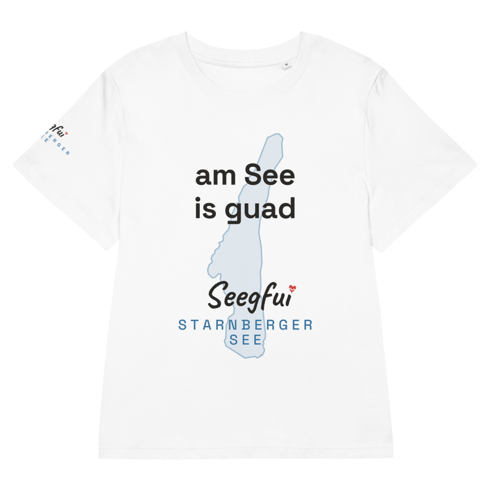 „Am See is' guad“ – Starnberger See – Damen (tailliert) Organic T-Shirt – Seegfui