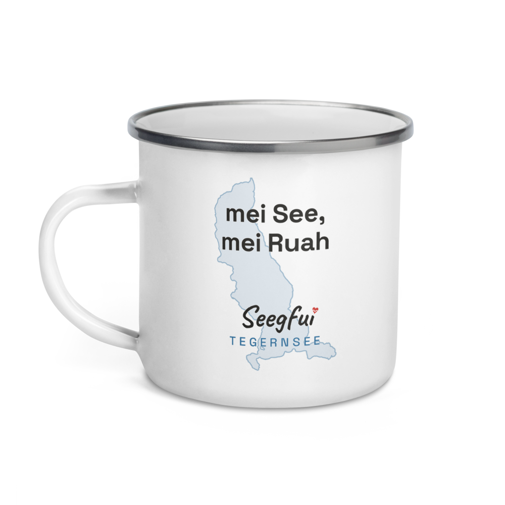 Emaille-Spruchtasse Tegernsee – Mei See, mei Ruah – Bild 2