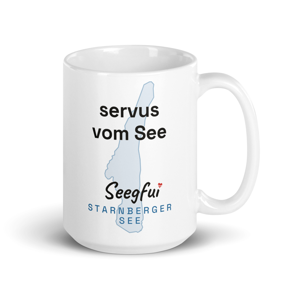 Spruch-Tasse Starnberger See – Servus vom See