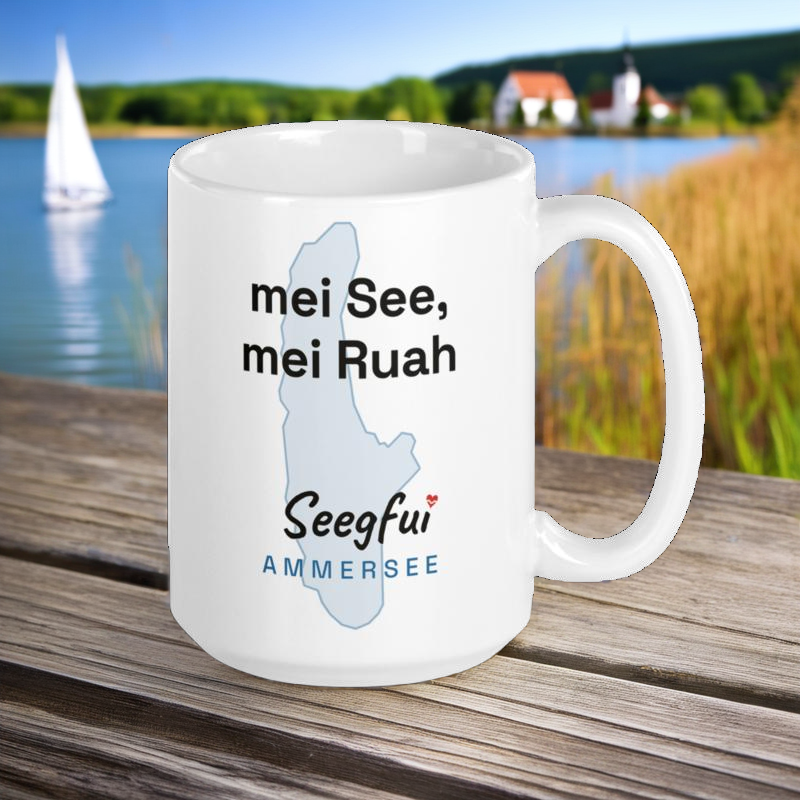 Spruch-Tasse Ammersee – Mei See, mei Ruah – Bild 3