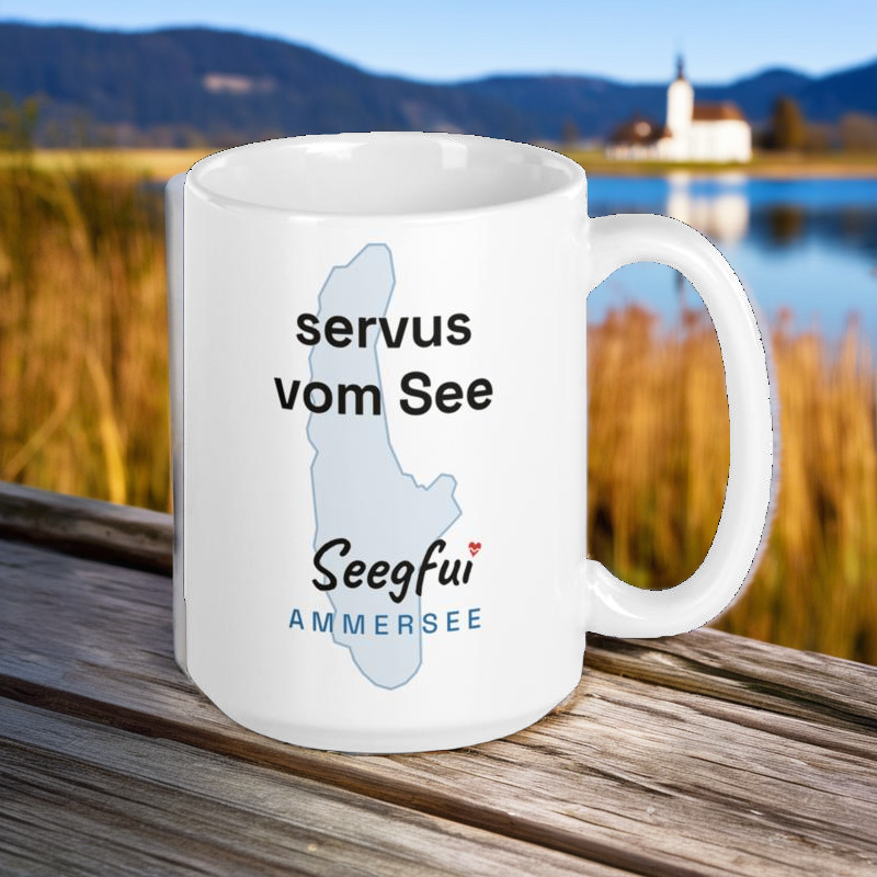 Spruch-Tasse Ammersee – Servus vom See – Bild 3