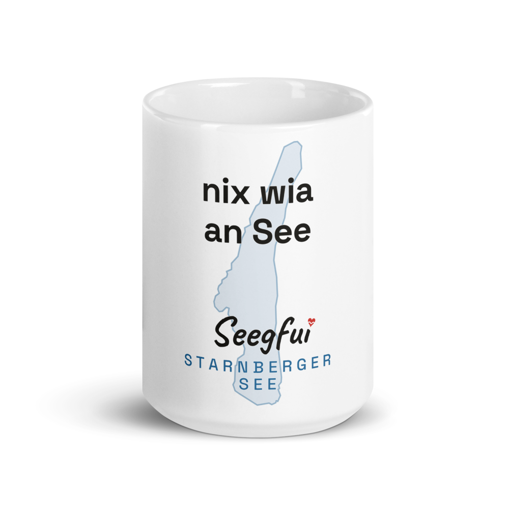 Spruch-Tasse Starnberger See – Nix wia an See (Front)