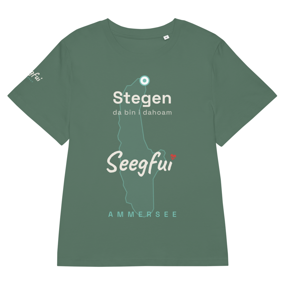 Stegen – da bin i dahoam (Ammersee) – Damen (tailliert) Organic T-Shirt