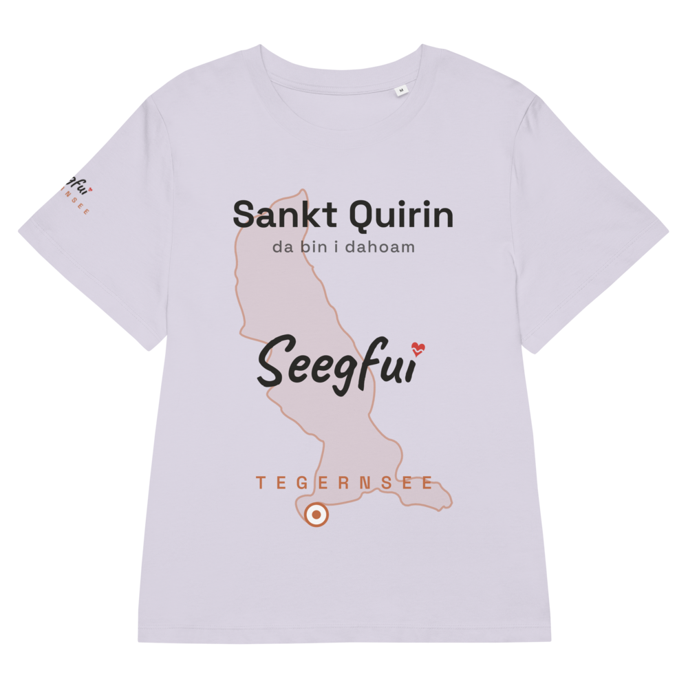 Sankt Quirin – da bin i dahoam (Tegernsee) – Damen (tailliert) Organic T-Shirt