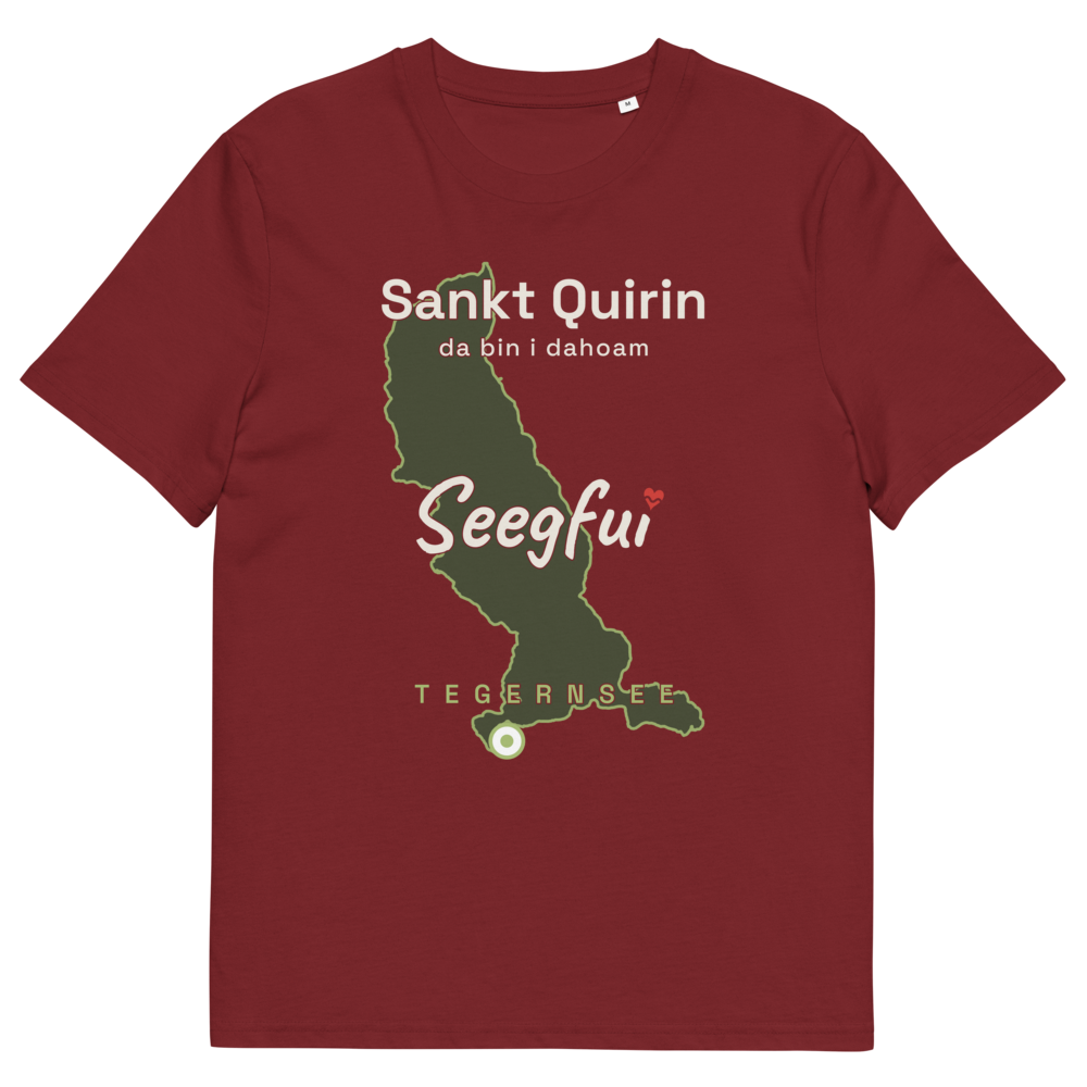Sankt Quirin – da bin i dahoam (Tegernsee) – Unisex Organic T-Shirt